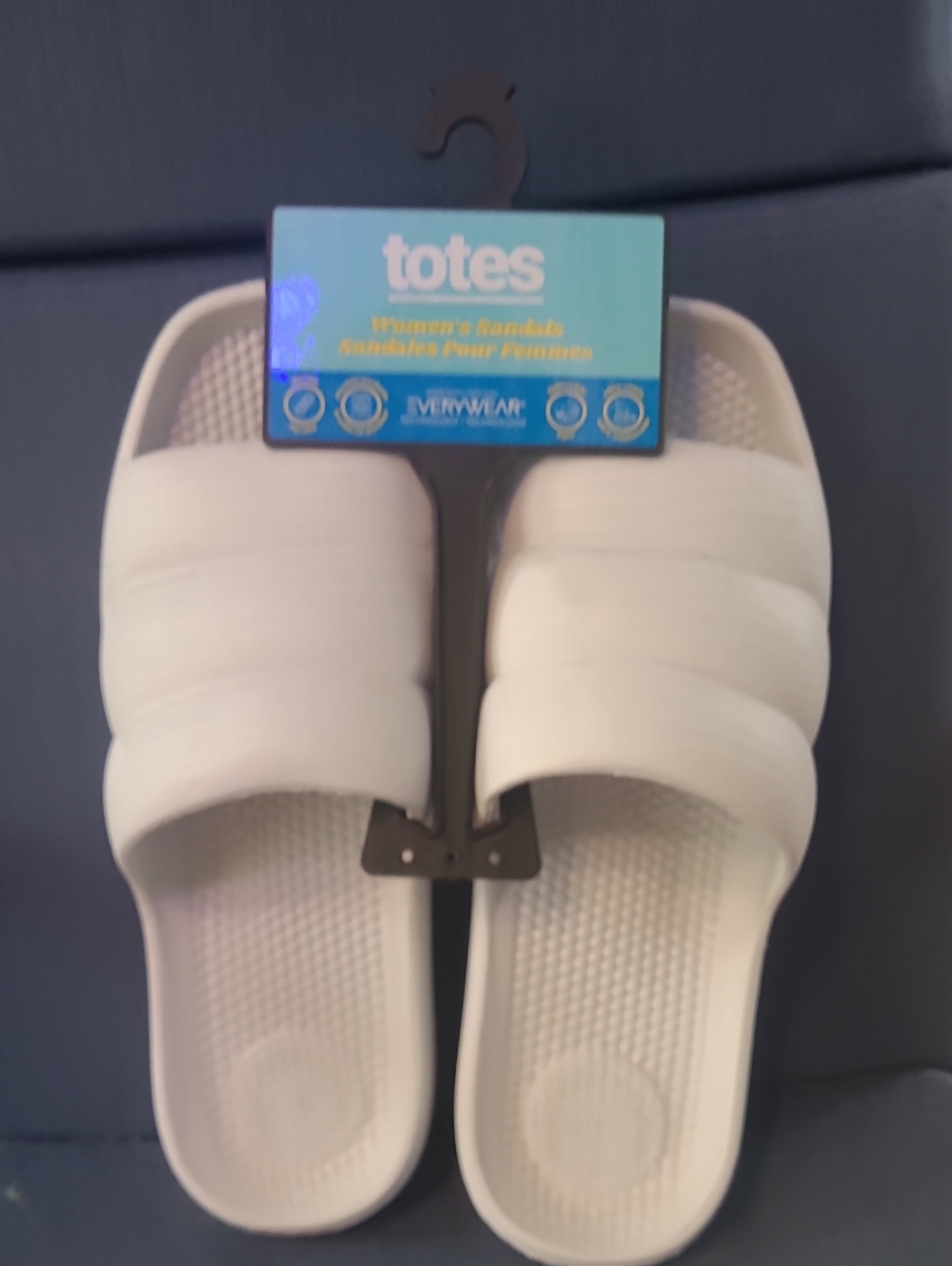 totes Women’s White Padded Slide Sandals